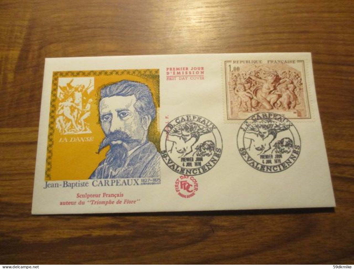 FDC - 1er Jour - France - 1970 - Jean Baptiste Carpeaux - 1970-1979