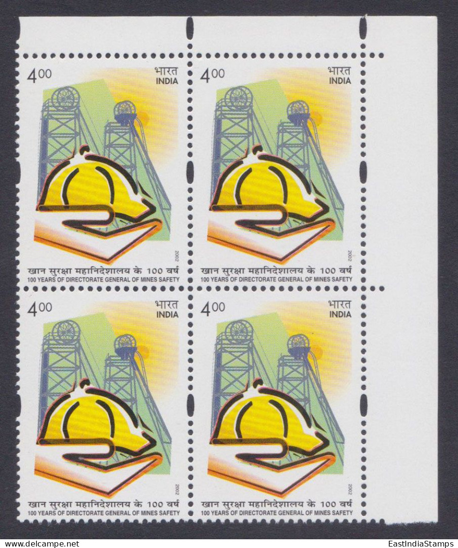 Inde India 2002 MNH Directorate General Of Mines Safety, Mining, Mine, Block - Nuevos