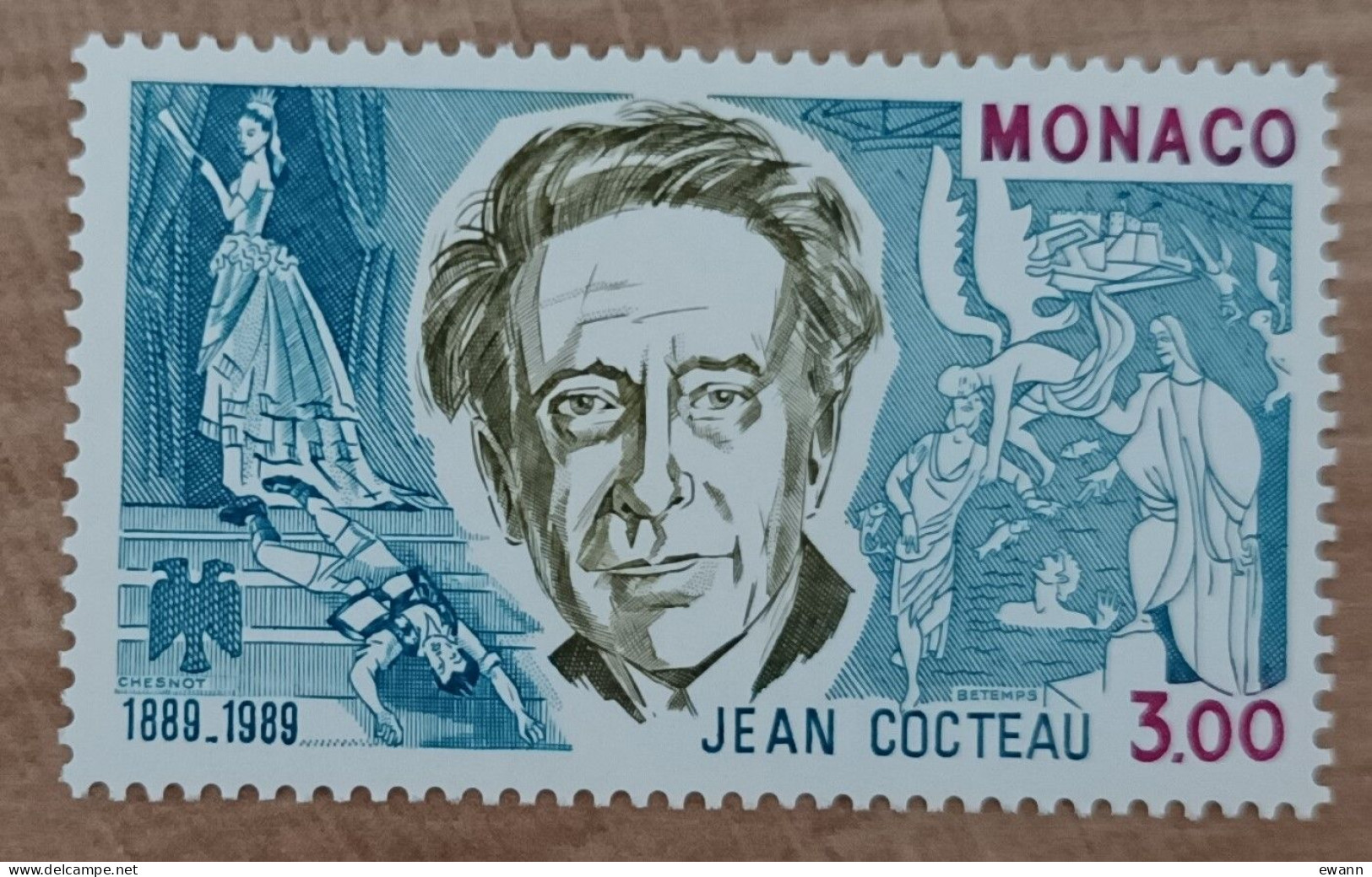 Monaco - YT N°1679 - Jean Cocteau - 1989 - Neuf - Neufs