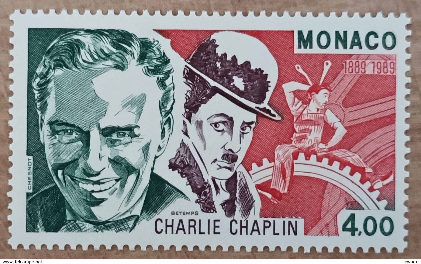 Monaco - YT N°1680 - Charlie Chaplin - 1989 - Neuf - Unused Stamps