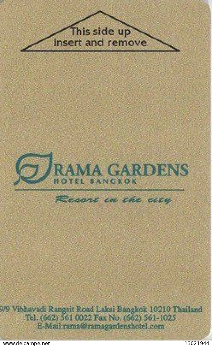 TAILANDIA  KEY HOTEL  Rama Gardens Hotel Bangkok - Hotelsleutels (kaarten)