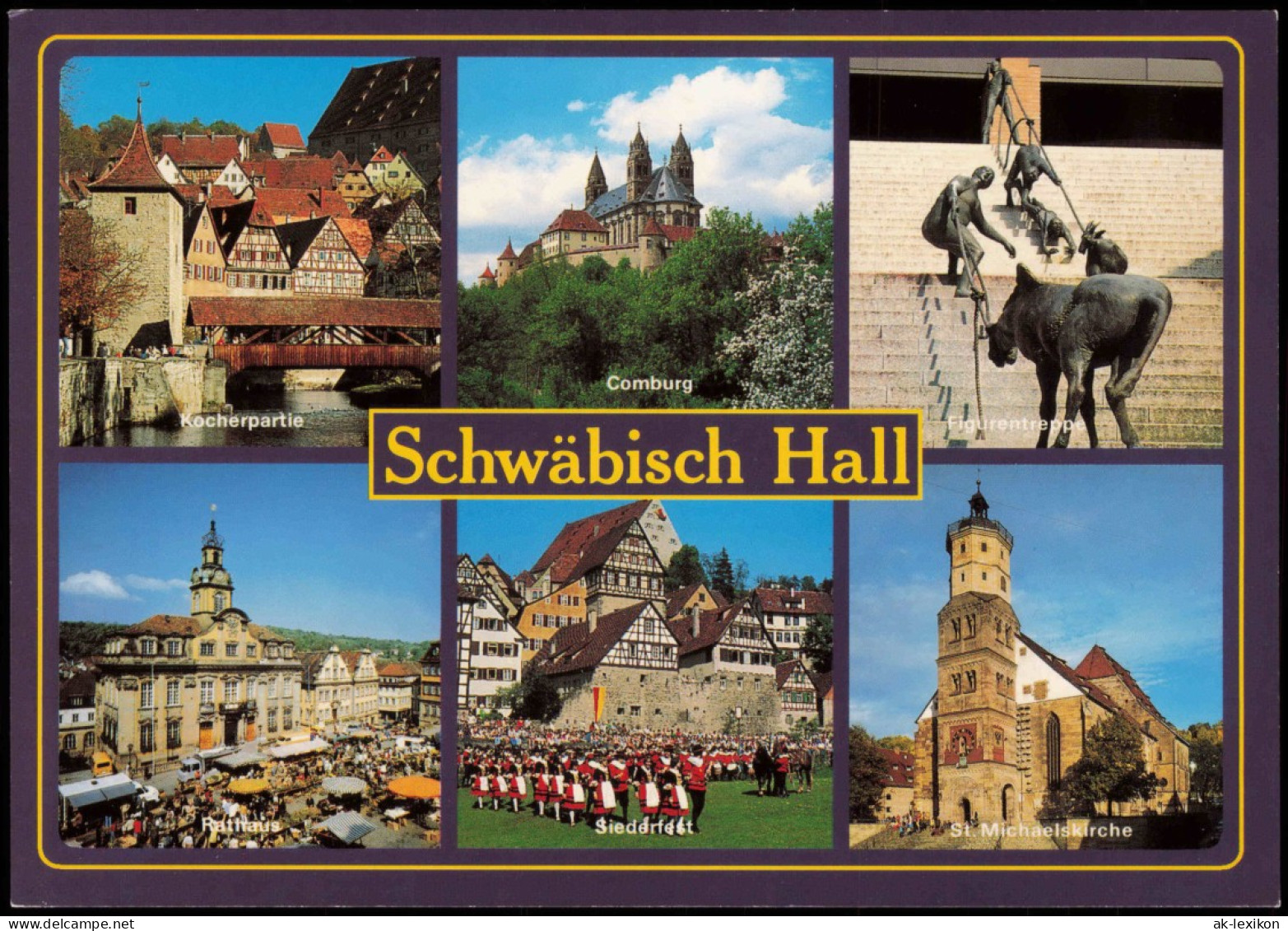 Schwäbisch Hall  Kocher-Partie, Rathaus, Fest, Kirche, Comburg 1990 - Schwaebisch Hall