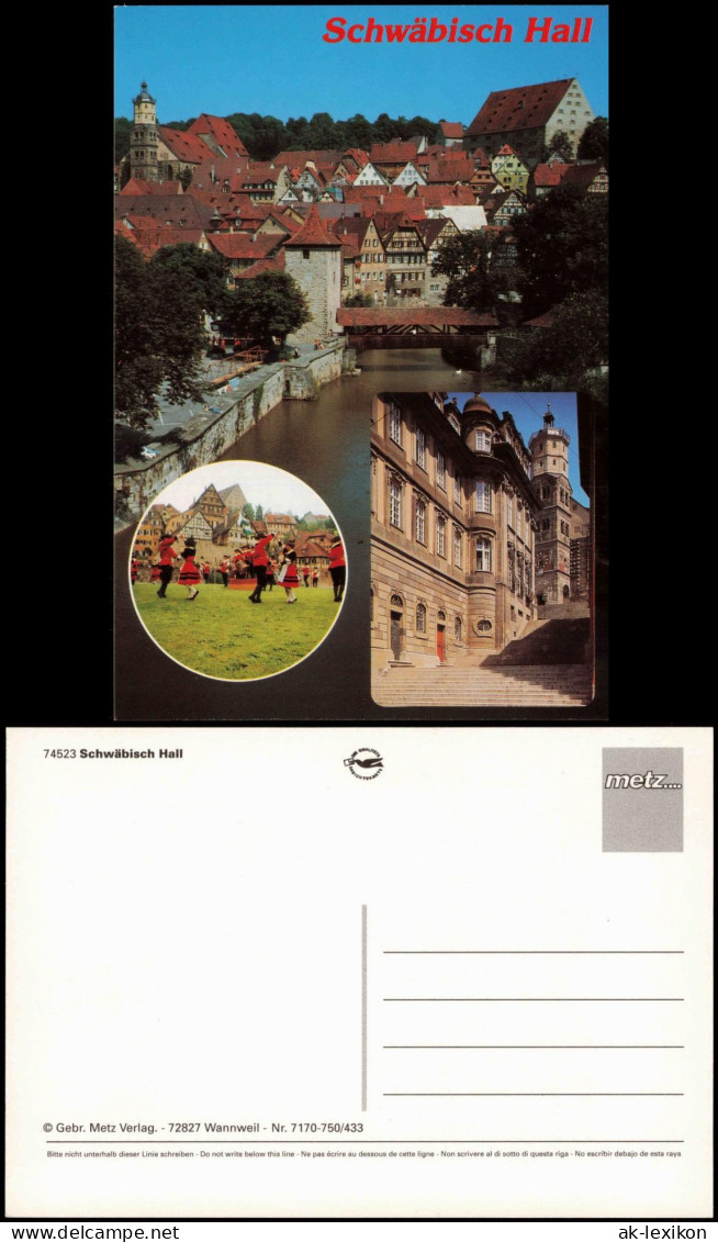 Schwäbisch Hall Stadtteilansichten Und Tanzgruppe (Mehrbildkarte) 1990 - Schwäbisch Hall