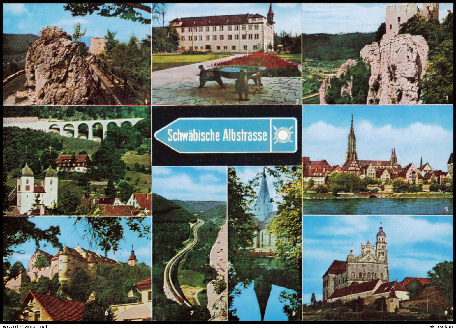Schwäbische Albstrasse (Mehrbild-AK U.a. Geislingen, Göppingen Uvm.) 1970 - Zonder Classificatie