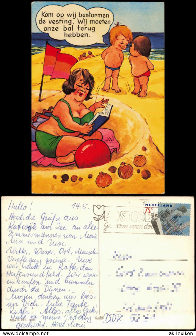 Ansichtskarte  Mutter Und Kinder Am Strand Holland Scherzkarte 1966 - Humor