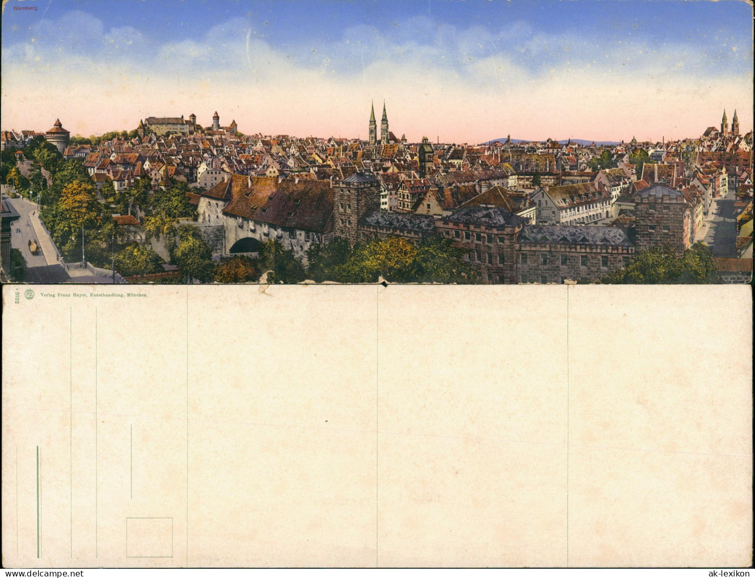 Ansichtskarte Nürnberg Panorama 4-teilige Ak 1912 - Nuernberg