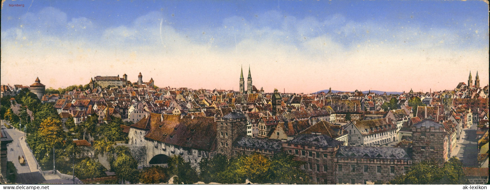 Ansichtskarte Nürnberg Panorama 4-teilige Ak 1912 - Nürnberg