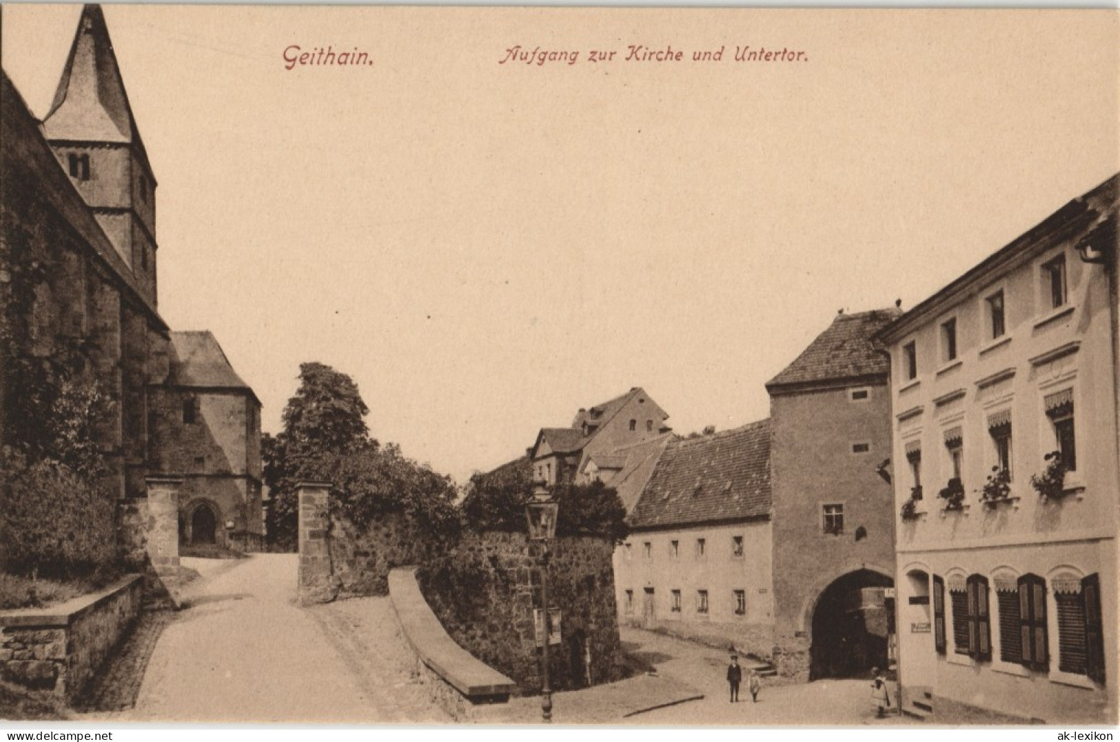 Ansichtskarte Geithain Aufgang Zur Kirche Und Untertor 1912 - Geithain