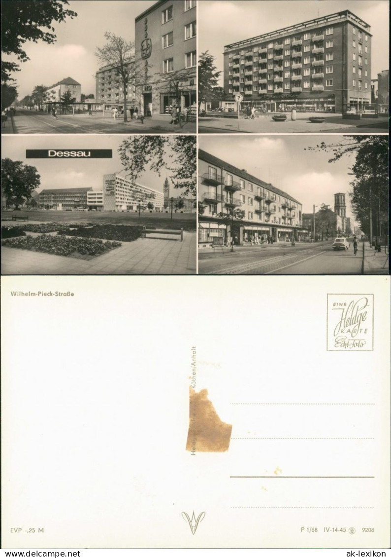 Dessau-Dessau-Roßlau Wilhelm-Pieck-Straße Mit Geschäften Und Hochhäusern 1963 - Other & Unclassified