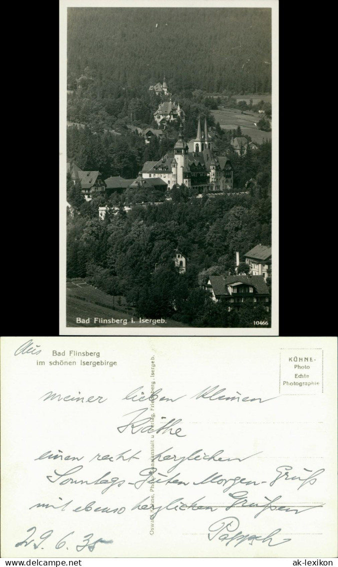 Postcard Bad Flinsberg Świeradów-Zdrój Stadt Und Kurhaus 1930 - Schlesien