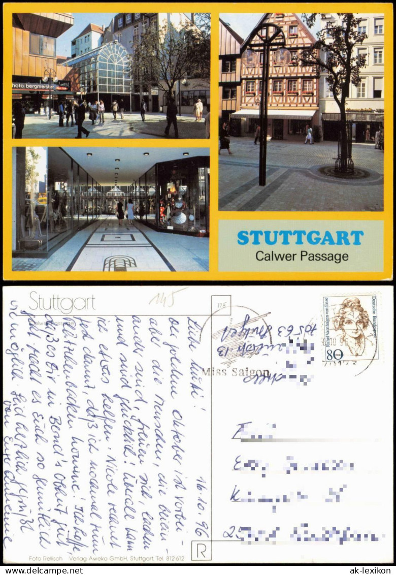 Ansichtskarte Stuttgart Mehrbildkarte Calwer Passage 1996 - Stuttgart