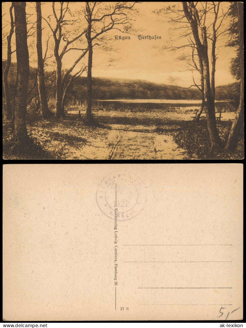 Ansichtskarte Stubbenkammer-Sassnitz Herthasee Rügen 1922 - Sassnitz