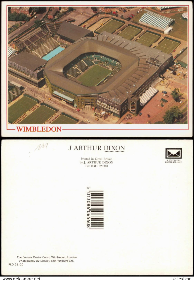 Postcard London Luftbild Tennis Centre Court, Wimbledon, London 1980 - Andere & Zonder Classificatie