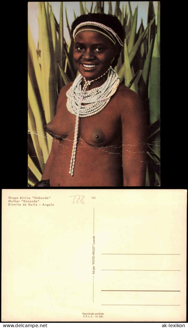 Nackte Aus Afrika Grupo étnico "Umbundo" Mulher "Kaconda"  Huila Angola 1970 - Costumes