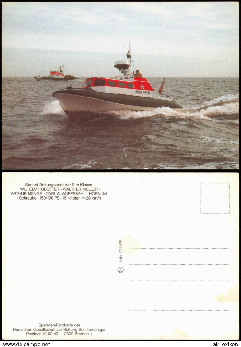 Ansichtskarte  Seenot-Rettungsboot Der 9 M-Klasse Schiff 1987 - Other & Unclassified