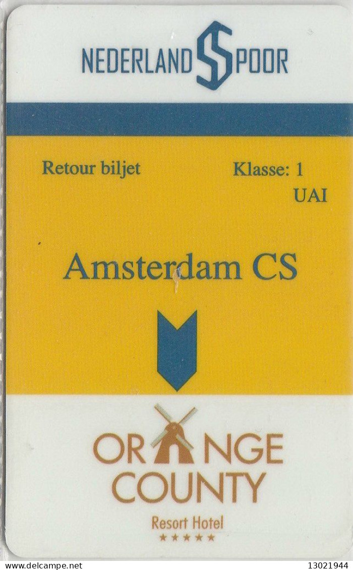TURCHIA  KEY HOTEL  Orange County Resort Hotel - Amsterdam CS - Chiavi Elettroniche Di Alberghi