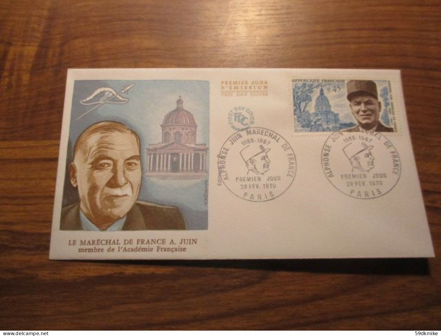 FDC - 1er Jour - France - 1970 - Le Maréchal De France A. Juin - 1970-1979