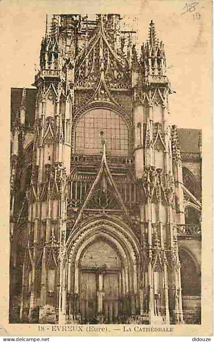 27 - Evreux - La Cathédrale - Correspondance - Oblitération Ronde De 1950 - CPA - Voir Scans Recto-Verso - Evreux