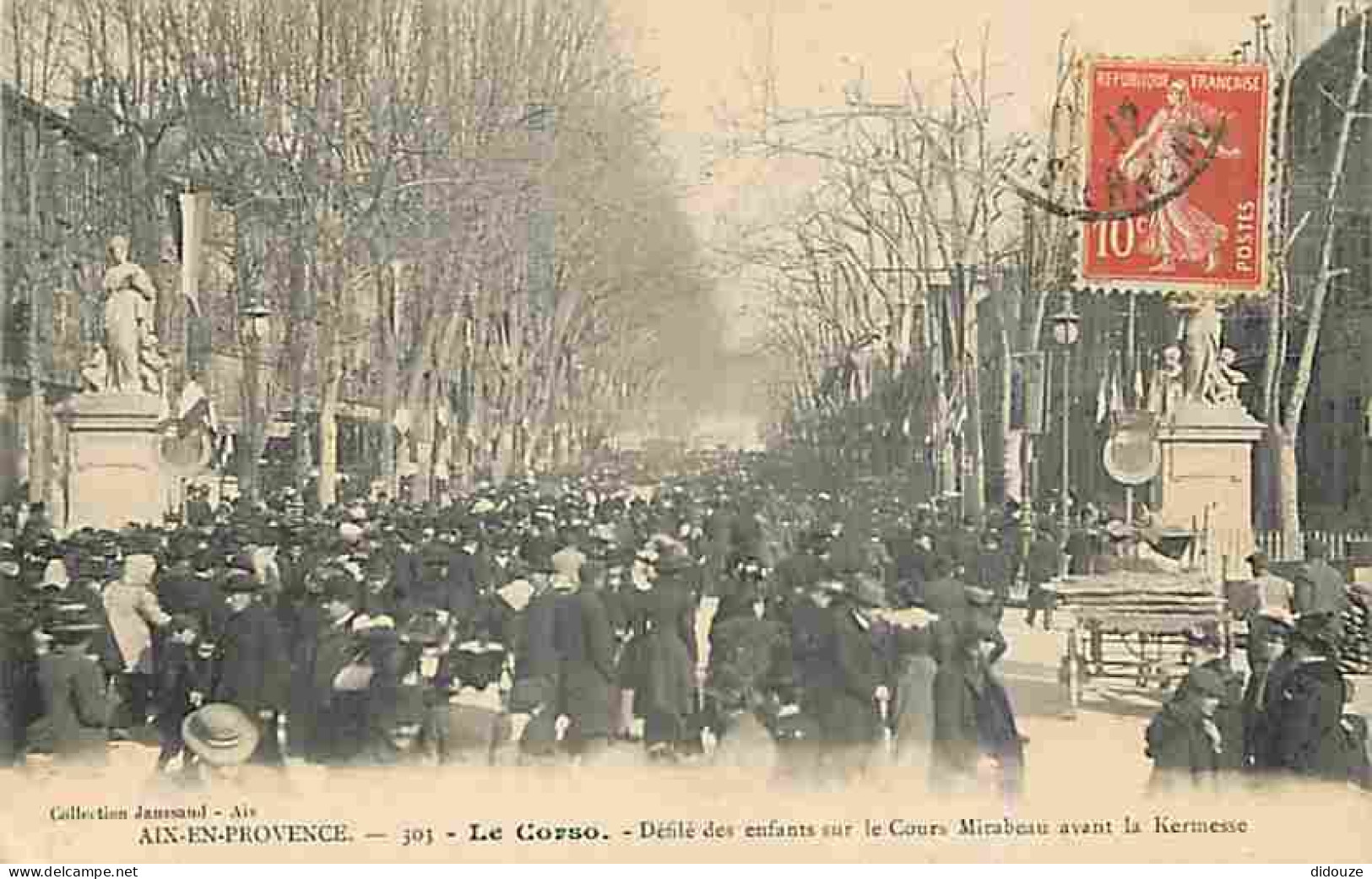 13 - Aix En Provence - Le Corso - Défilé Des Enfants Sur Le Cours Mirabeau Avant La Kermesse - Animée - CPA - Voir Scans - Aix En Provence