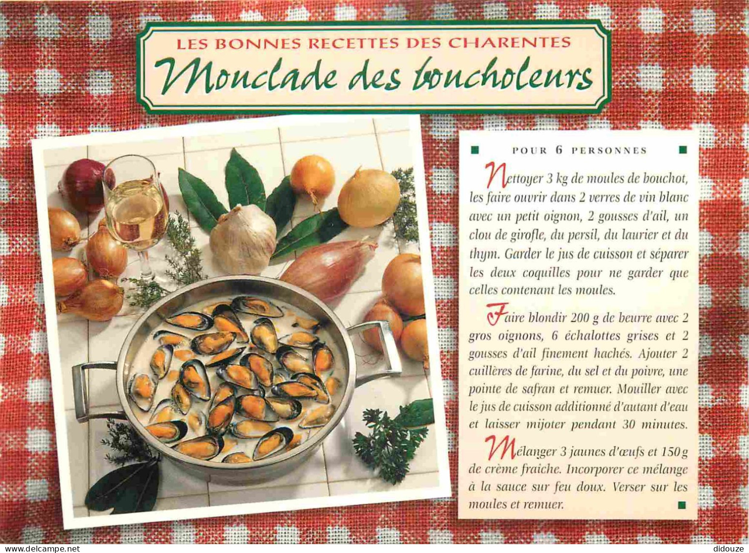 Recettes De Cuisine - Mouclade Des Boucholeurs - Gastronomie - CPM - Carte Neuve - Voir Scans Recto-Verso - Recetas De Cocina