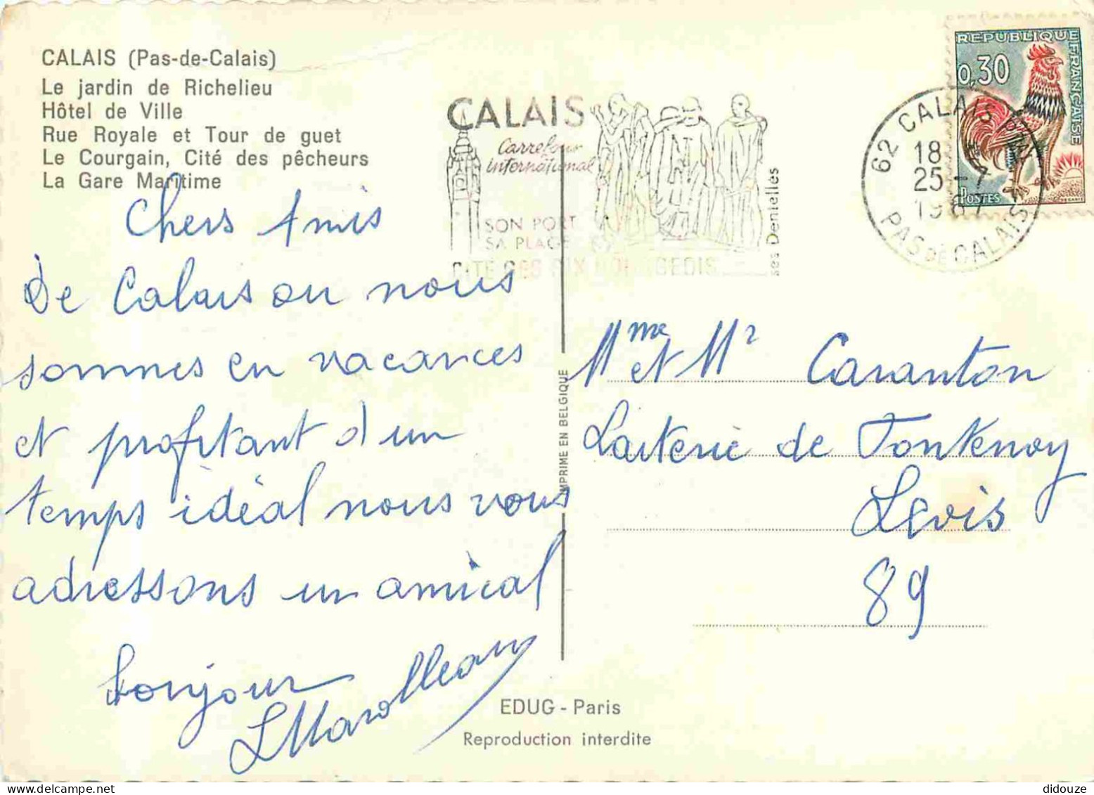 62 - Calais - Multivues - Automobiles - Carte Dentelée - CPSM Grand Format - Voir Scans Recto-Verso - Calais