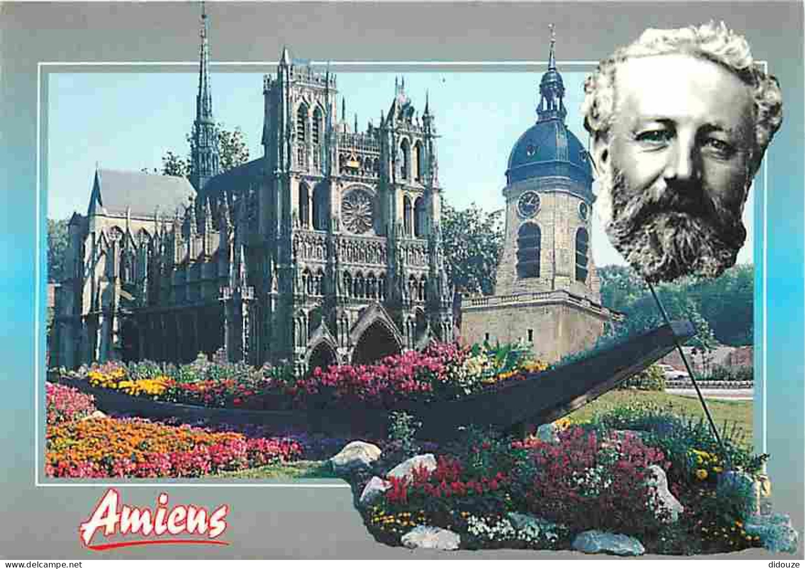 80 - Amiens - La Cathédrale Notre Dame - Sur Les Pas De Jules Vernes - CPM - Voir Scans Recto-Verso - Amiens