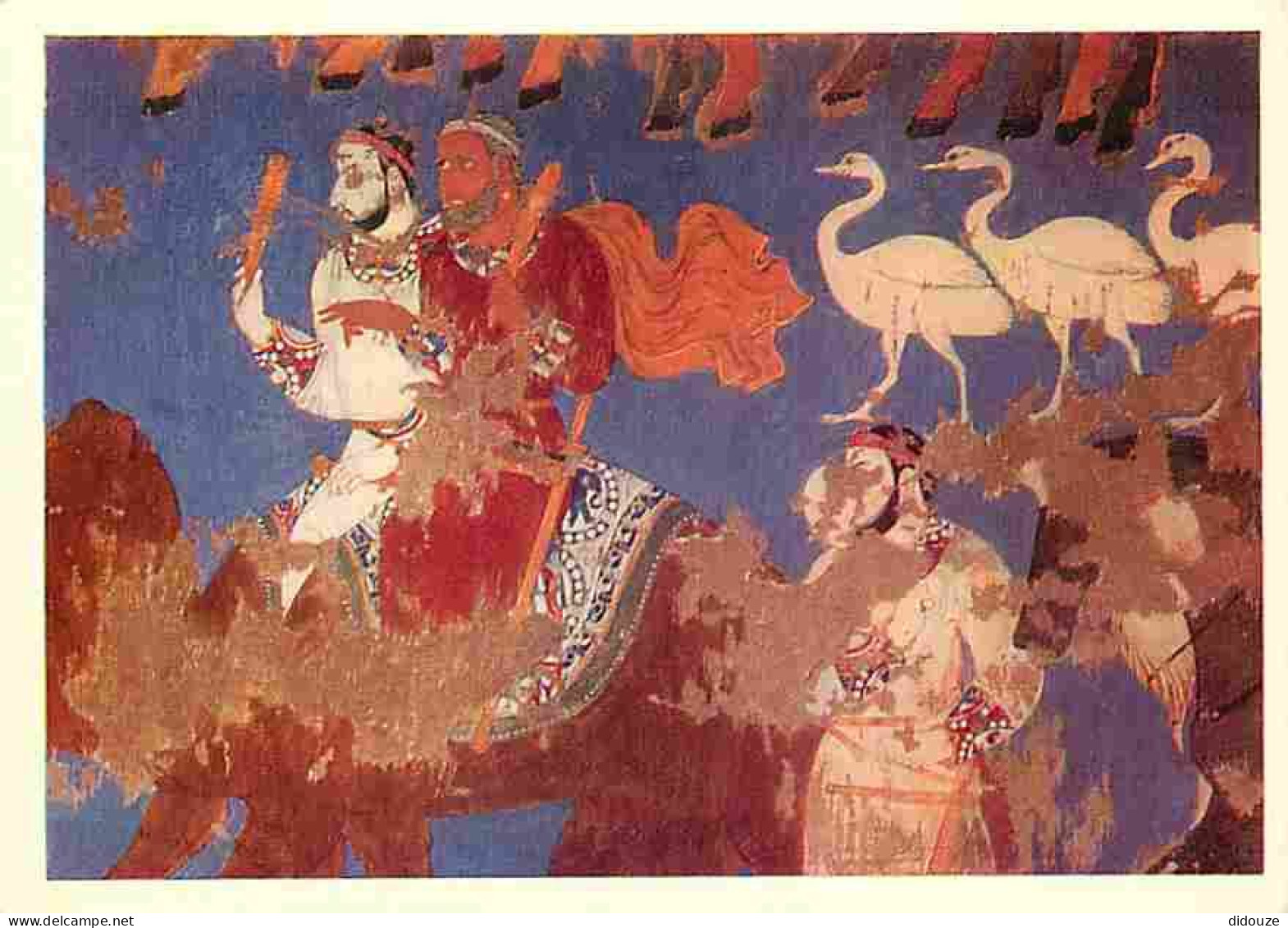 Art - Peinture Antique - Samarkand - Afraslab Palace - Detail Of Fresca Decoration - Men Riding On Camels - CPM - Voir S - Ancient World