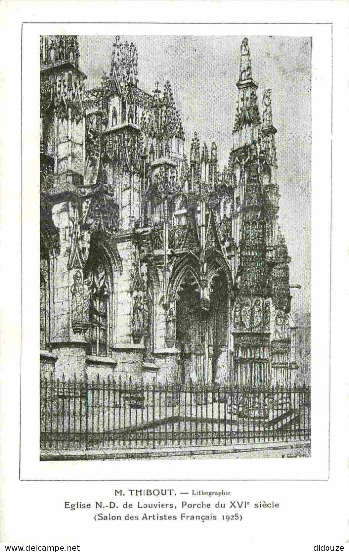 27 - Louviers - Eglise Notre Dame - Le Porche - Lithographie M Thibout - CPM - Voir Scans Recto-Verso - Louviers