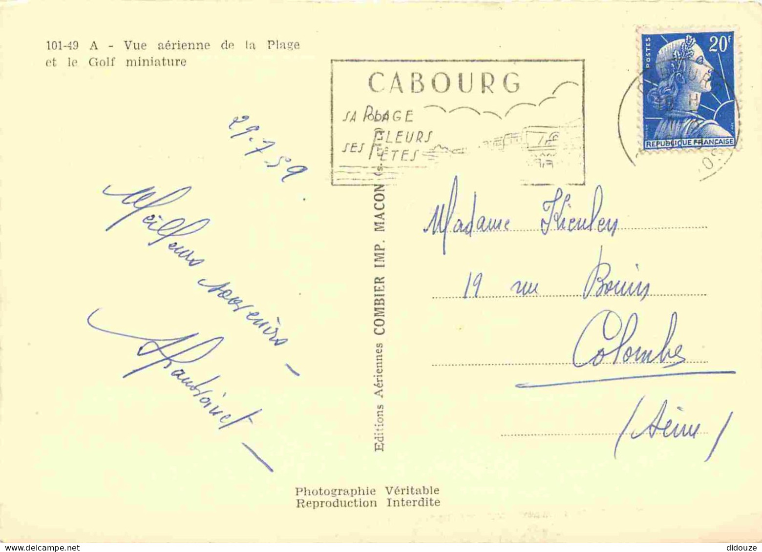 14 - Cabourg - Vue Aérienne De La Plage Et Le Golf Miniature - Mention Photographie Véritable - Carte Dentelée - CPSM Gr - Cabourg