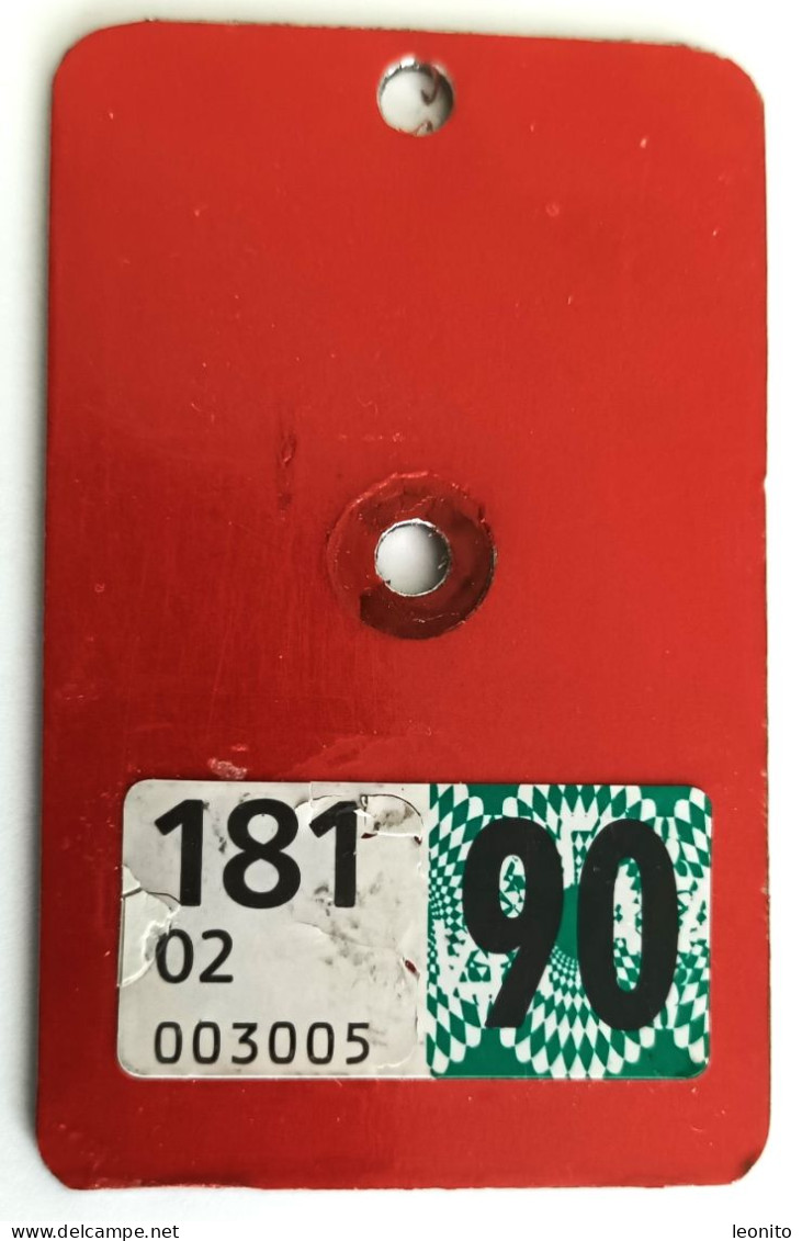 Velonummer Bern BE 1990, Velovignette BE (Code 02 = BE) - Plaques D'immatriculation
