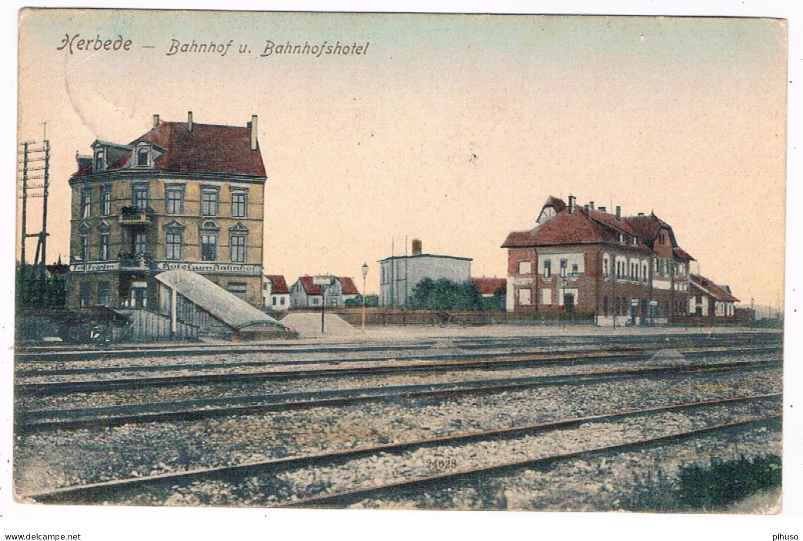 D-17209  WITTEN-HERBEDE : Bahnhof U. Bahnhofshotel ( Color) - Witten