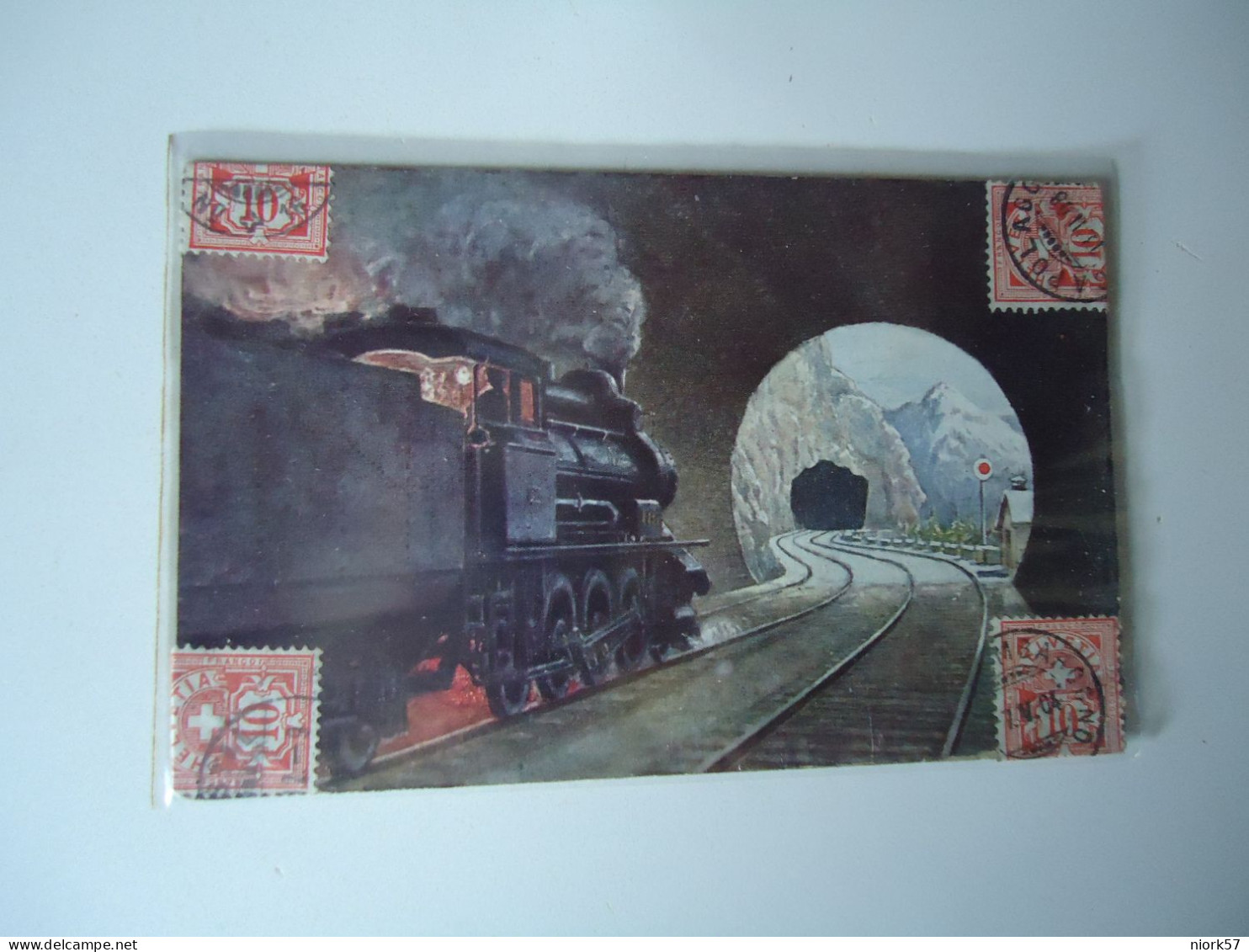 SWITZERLAND   POSTCARDS  1992 TRAINS TUNEL WITH STAMPS    MORE  PURHASES 10%  DISCOUNT - Sonstige & Ohne Zuordnung