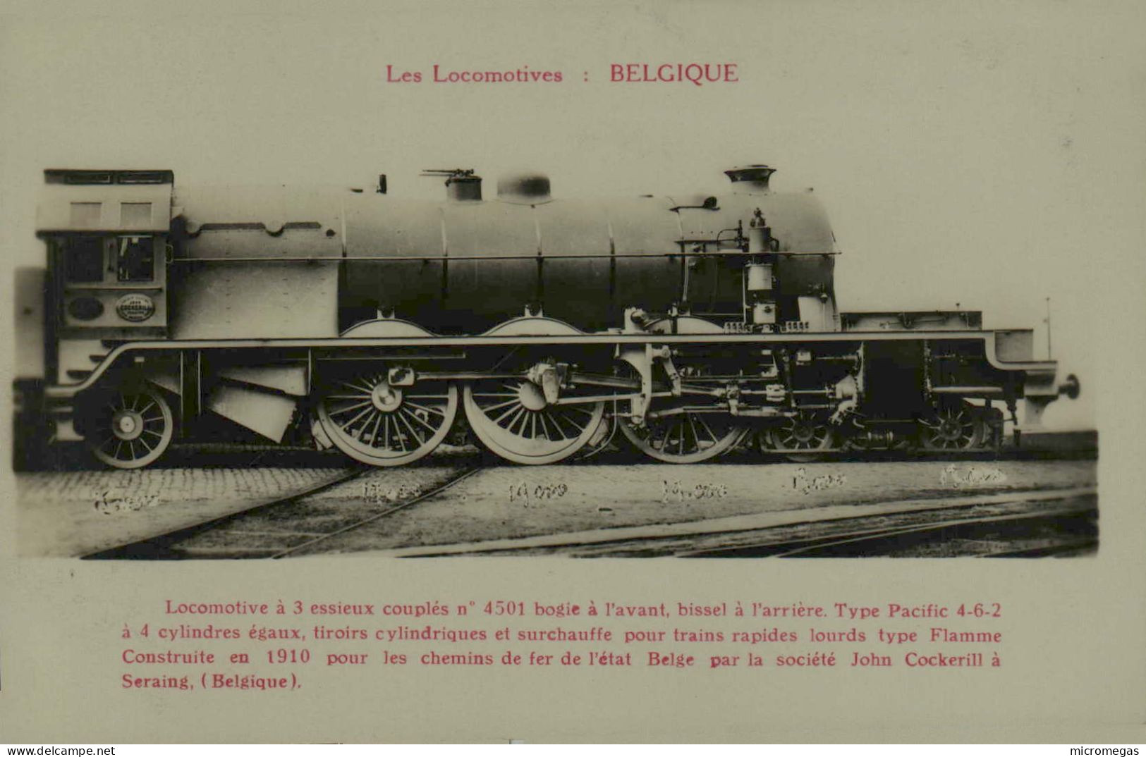 Belgique - Locomotive à3 Essieux Couplés N° 4501 - Trains