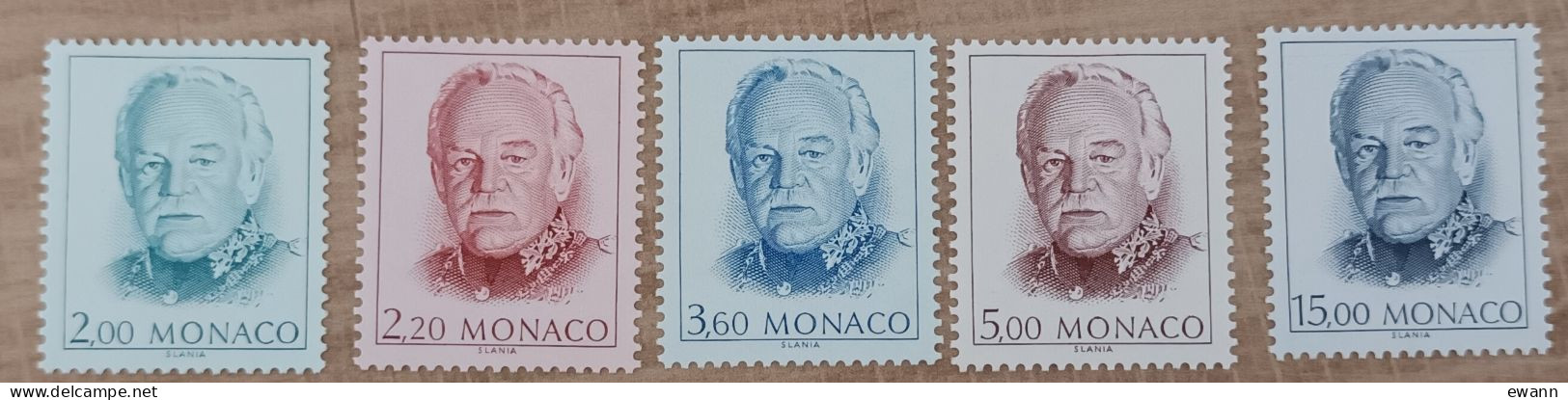 Monaco - YT N°1671 à 1675 - S.A.S. Rainier III - 1989 - Neuf - Unused Stamps