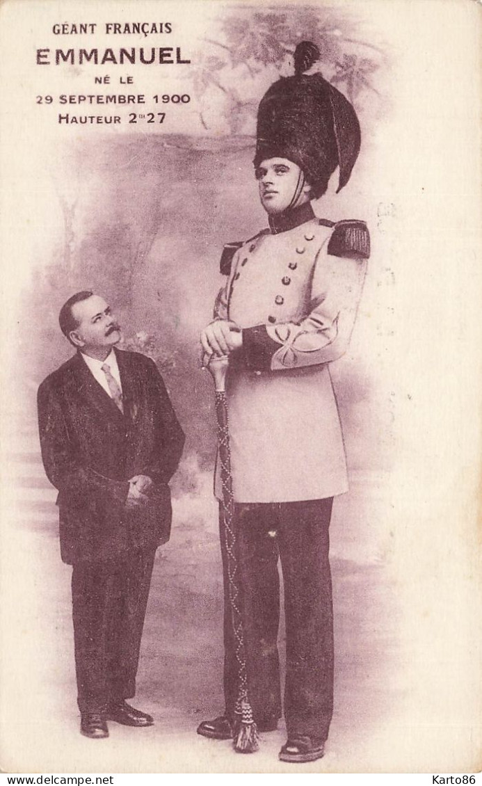 Cirque * Phénomène * Le Géant Français EMMANUEL , Né Le 29 Septembre 1900 * Circus Type Personnage - Zirkus