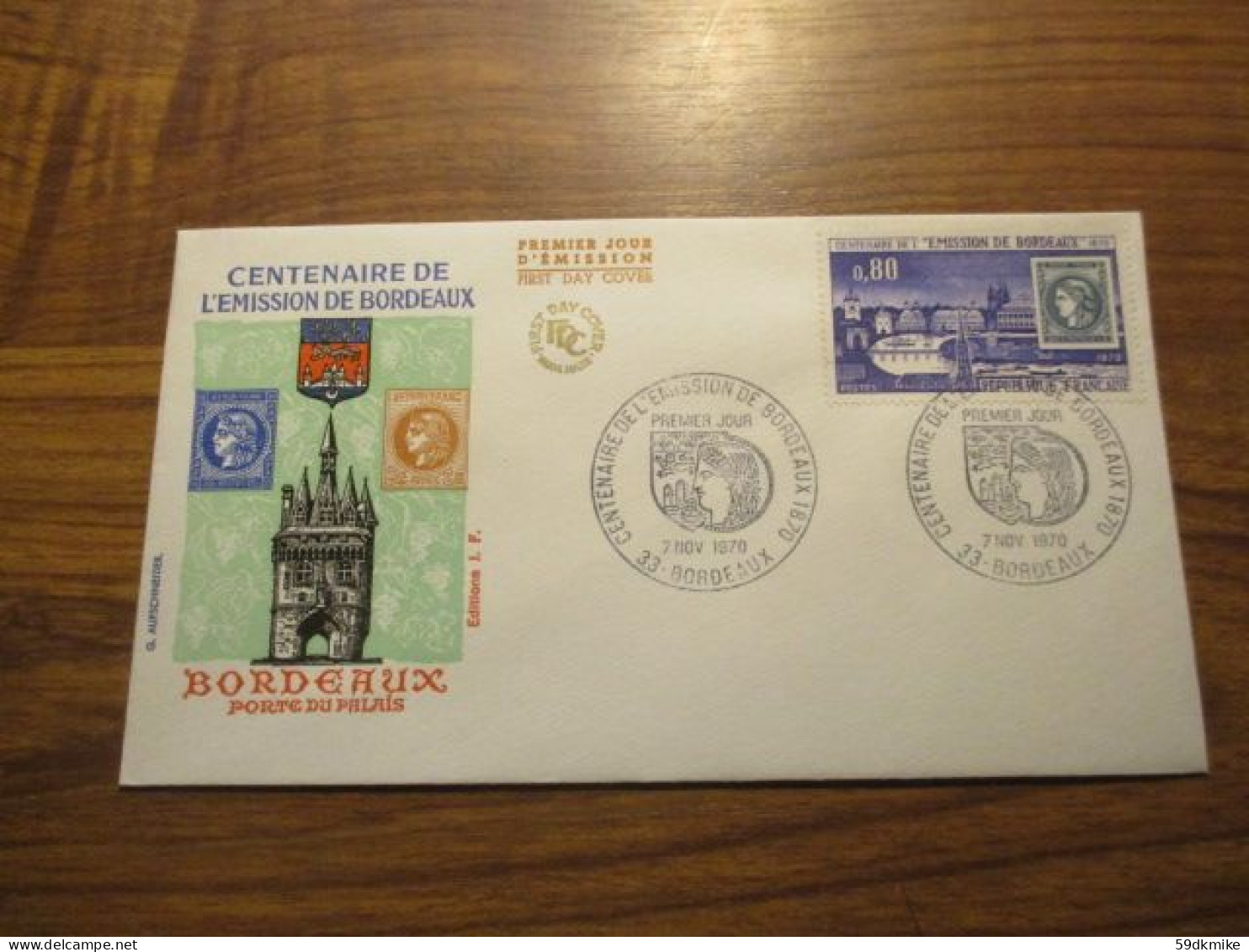 FDC - 1er Jour - France - 1970 - Centenaire De L'émisson De Bordeaux - 1970-1979