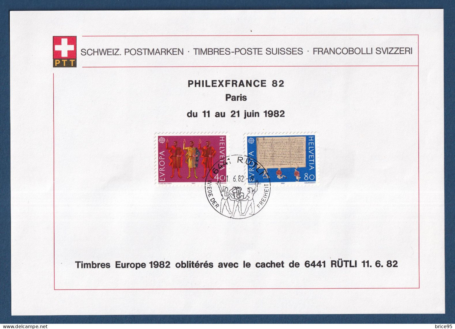 Suisse - FDC - Premier Jour - PhilexFrance 82 - 1982 - FDC