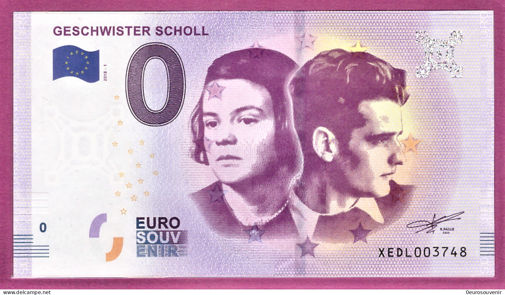 0-Euro XEDL 2018-1 GESCHWISTER SCHOLL - Private Proofs / Unofficial