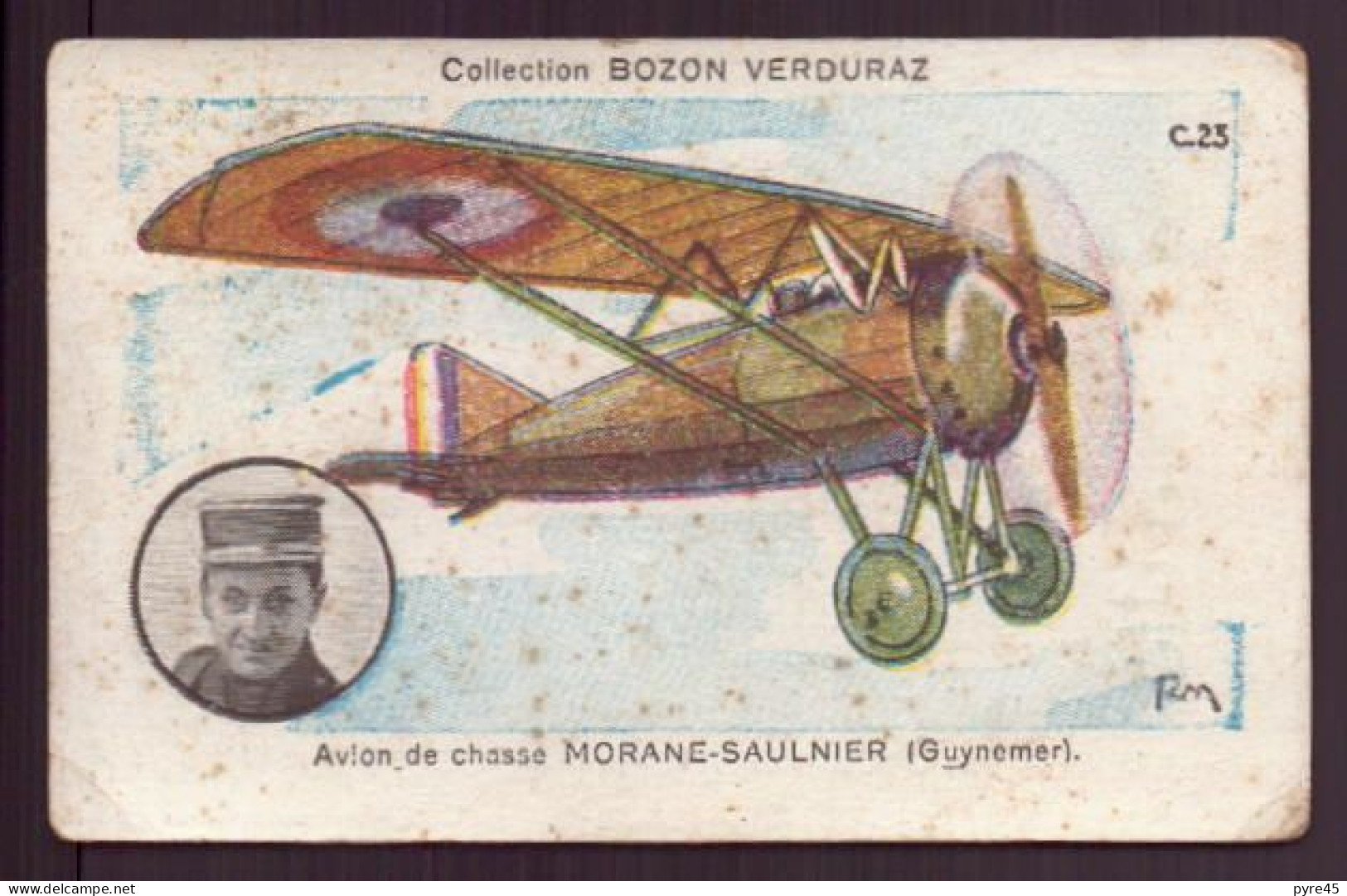 Image Publicitaire " Bozon, Verduraz " Avion De Chasse Morane-Saulnier - Andere & Zonder Classificatie