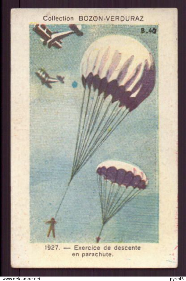 Image Publicitaire " Bozon, Verduraz " Exercice De Descente En Parachute - Andere & Zonder Classificatie