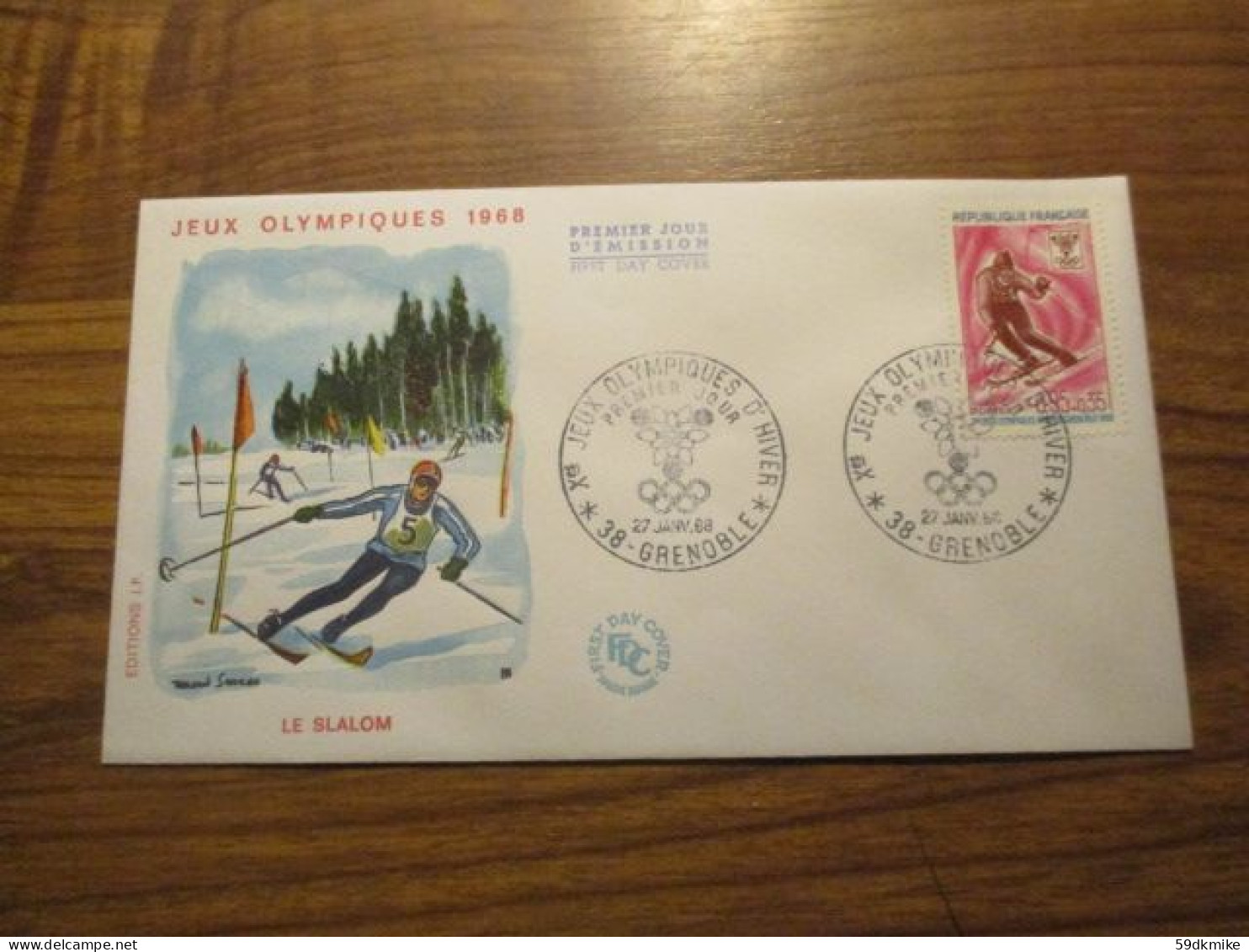 FDC - 1er Jour - France - 1969 - Grenoble - Jeux Olympiques - Le Slalom - 1960-1969