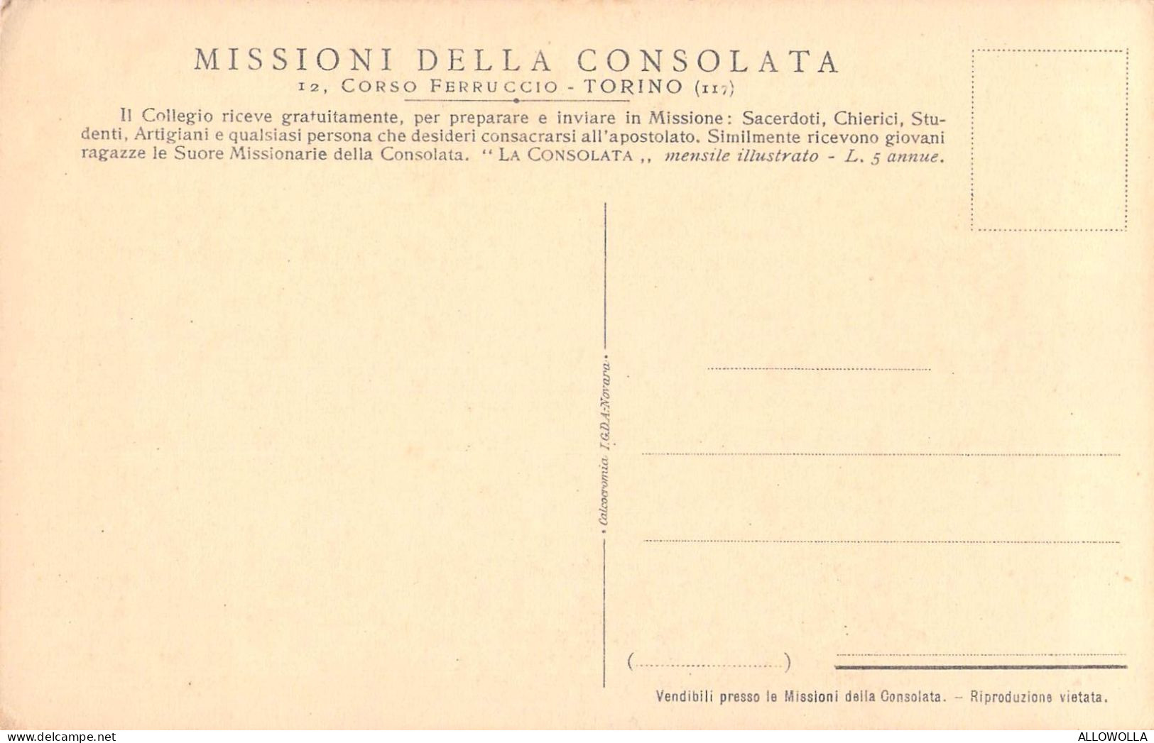 26890 " NELLE MISSIONI DELLA CONSOLATA-LO SCHIAVETTO REDENTO AL SERVIZIO DEL MISSIONARIO " -CART.POST. NON SPED. - Unclassified
