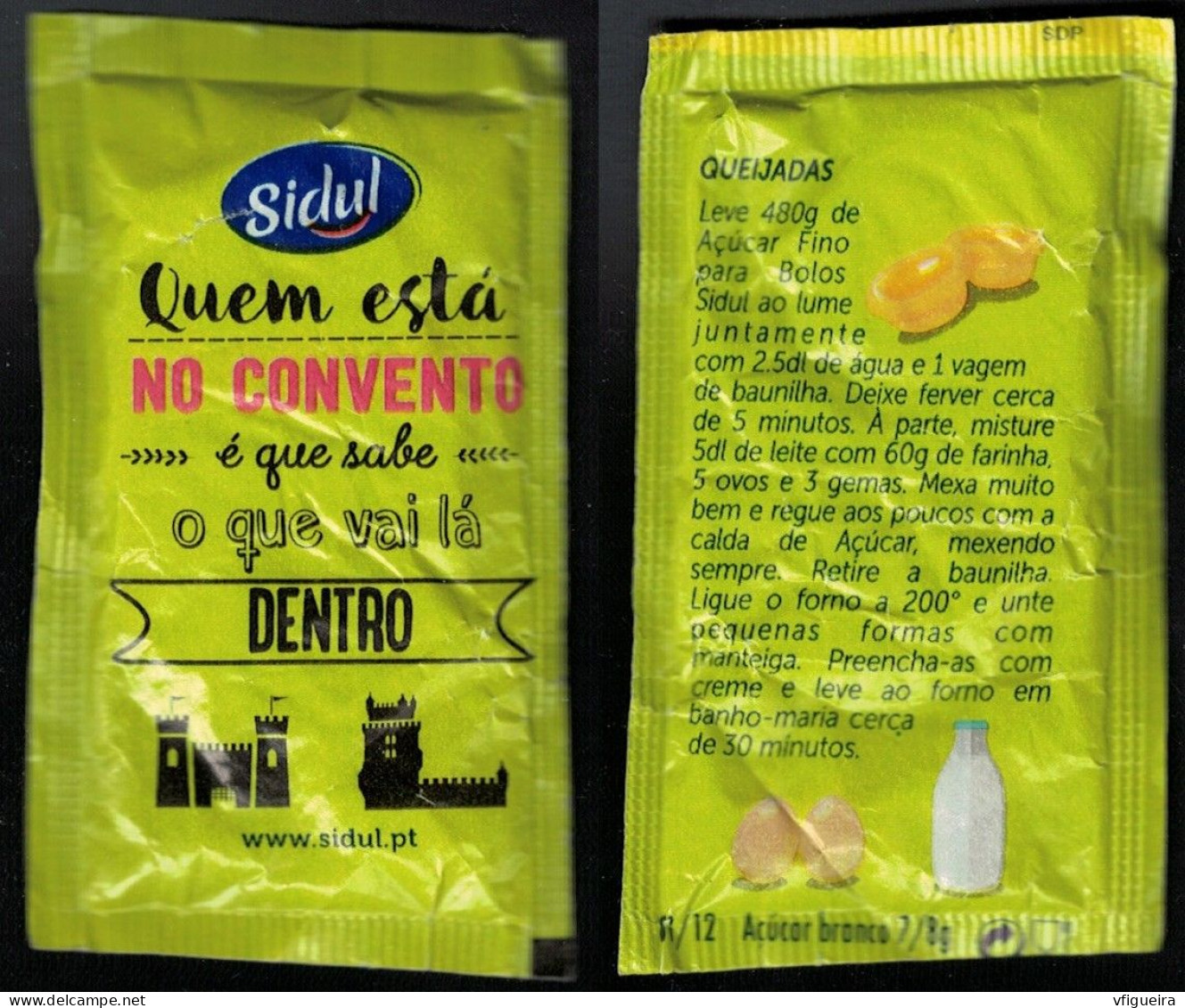 Portugal Sachet Sucre Sugar Bag Sidul Queijadas Quem Está No Convento é Que Sabe O Que Vai Lá Dentro - Zucchero (bustine)