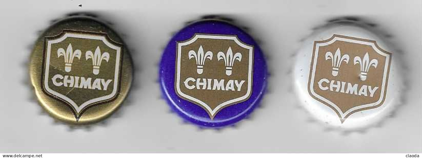 B 670 -  3 CAPSULES DE BIERE CHIMAY (3 Couleurs - OR - BLEUE - BLANCHE) - Bière