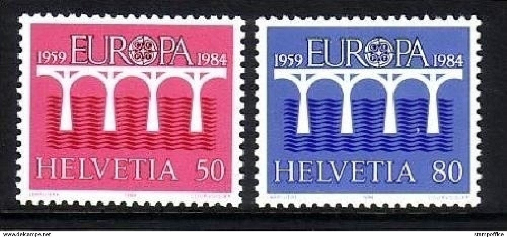 SCHWEIZ MI-NR. 1270-1271 POSTFRISCH(MINT) EUROPA 1984 BRÜCKE - 1984