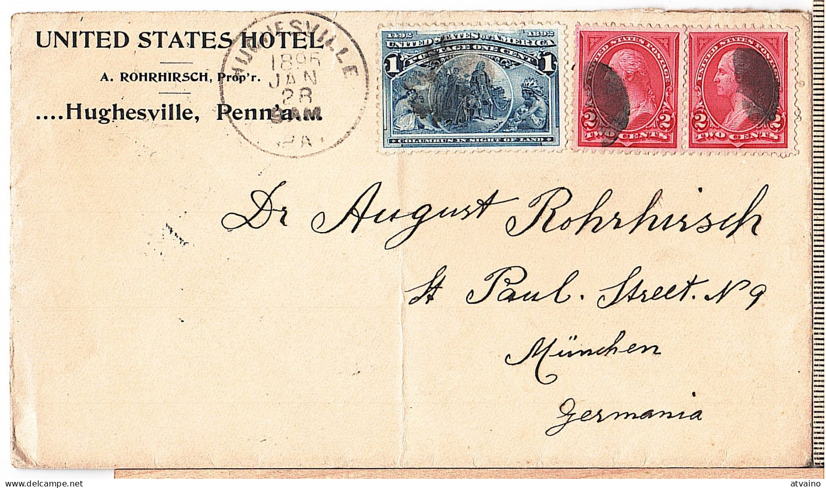 US COVER To Germay 1895 - Lettres & Documents