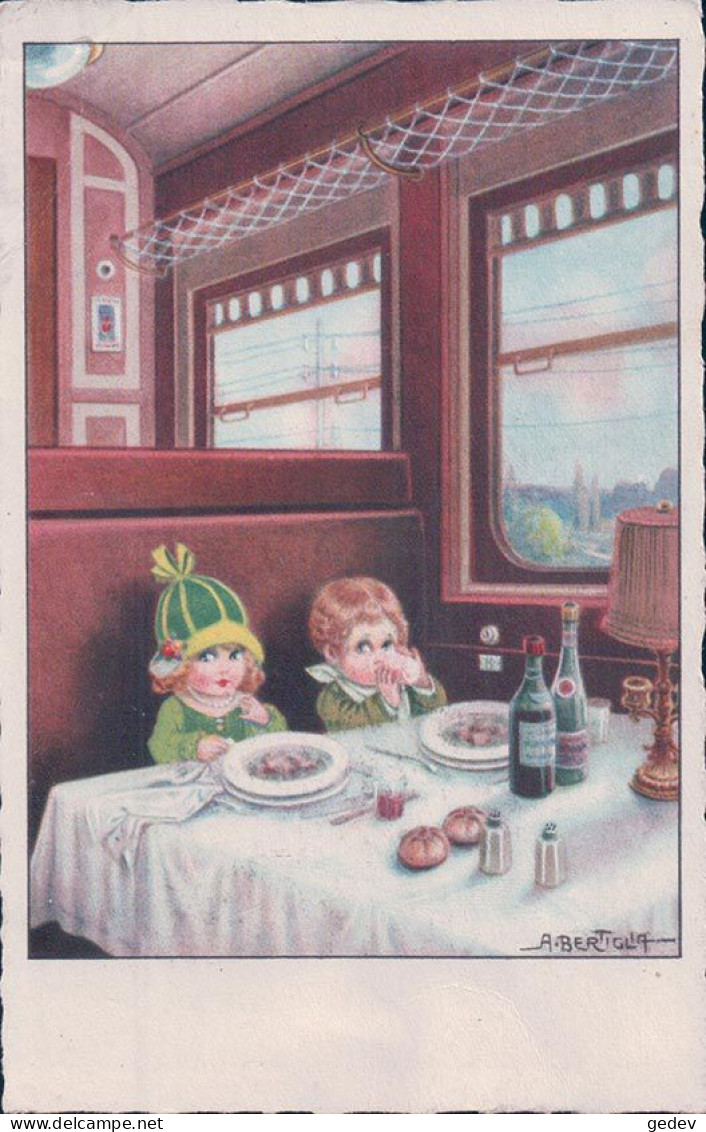 A. Bertiglia Illustrateur, Wagon Restaurant, Repas Des Enfants (2614) - Bertiglia, A.