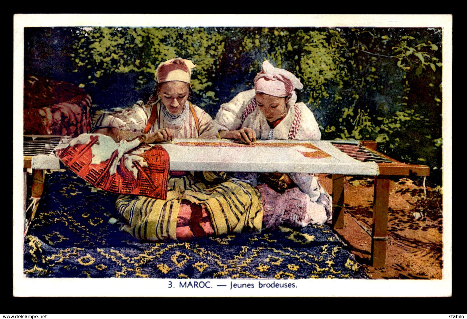 MAROC - SCENES ET TYPES - JEUNES BRODEUSES - EDITEUR FLANDRIN - Autres & Non Classés