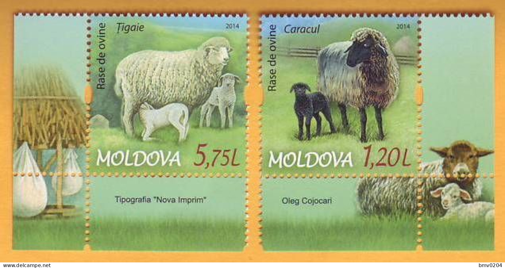2014 Moldova Moldavie Moldau Breeds Of Sheep. A Series Of Two Marks 2v Mint - Granjas