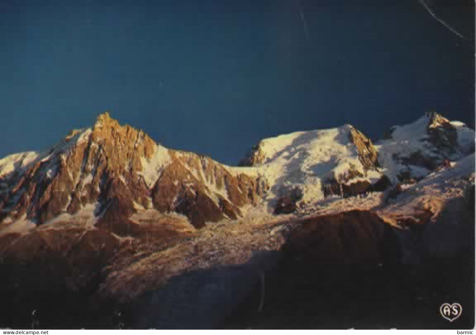 COUCHER DE SOLEIL SUR L AIGUILLE DU MIDI, LE MONT BLANC DU TACUL, LE MONT MAUDIT ET LE GLACIER   COULEUR REF 16224 - Chamonix-Mont-Blanc